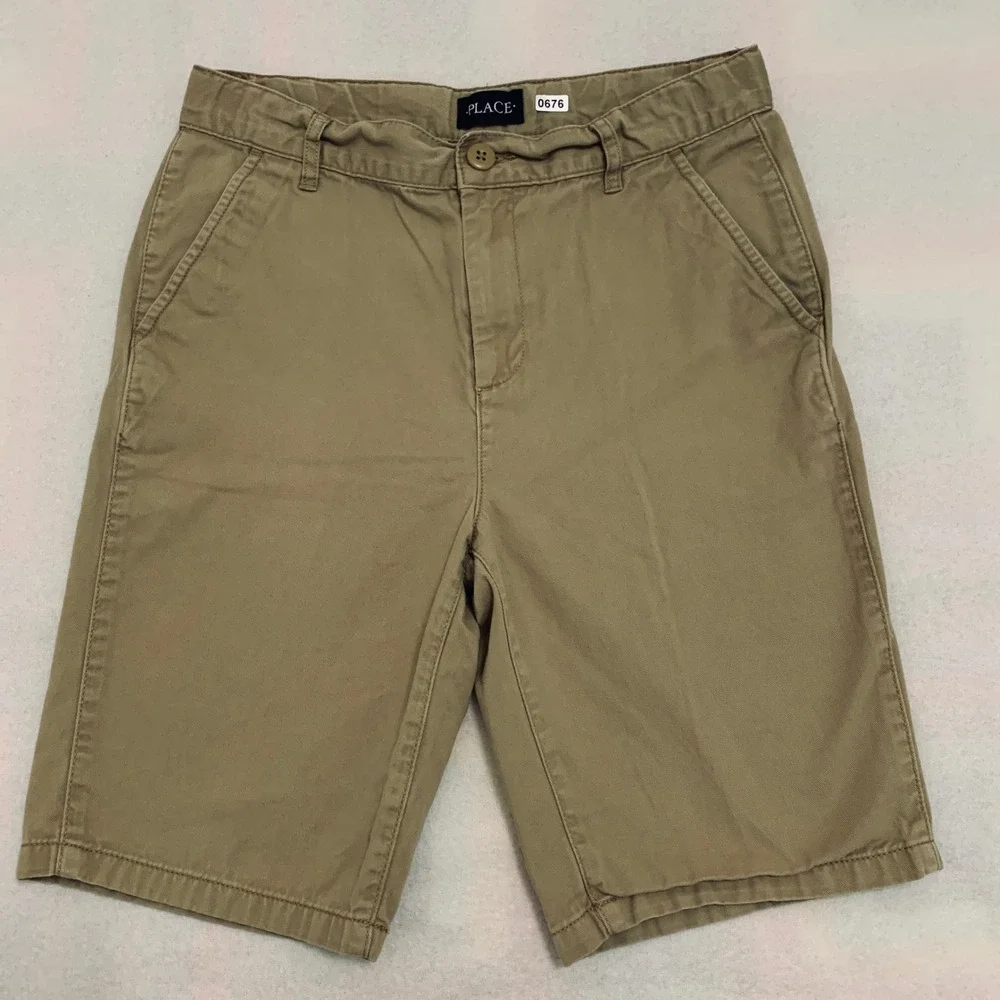 The Children's Place Chino Shorts BIG BOY Size 14 Khaki Tan School Uniform